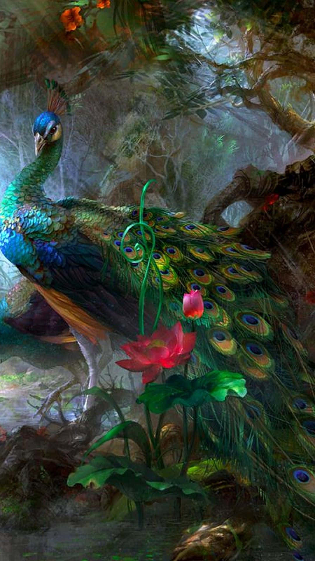 Majestic Peacock Displaying Vibrant Feathers