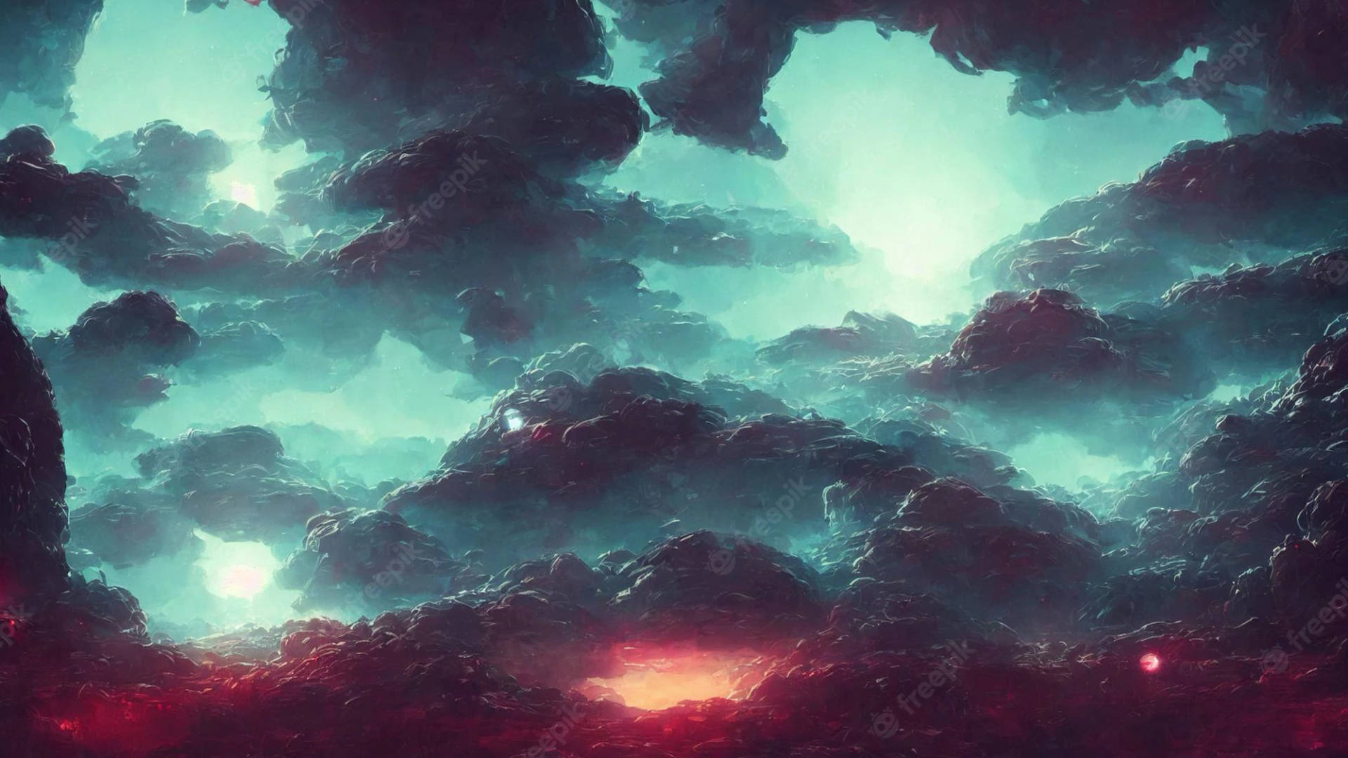 Majestic Psychedelic Cloudscape Wallpaper