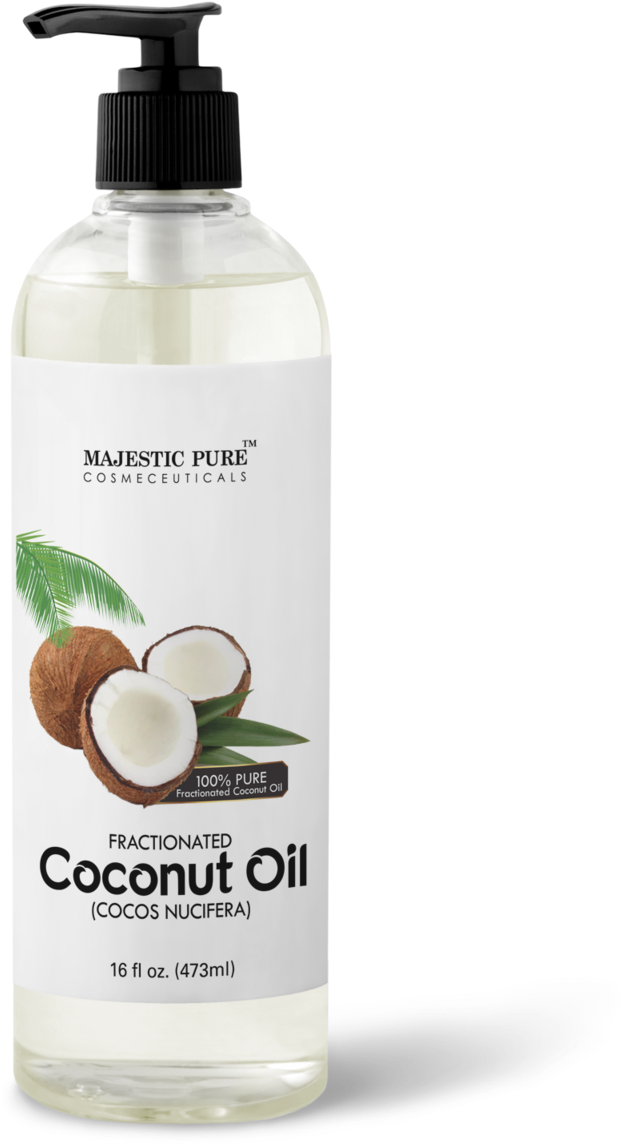 Majestic Pure Fractionated Coconut Oil Bottle PNG