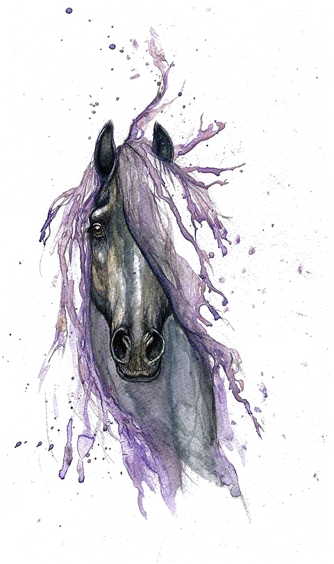Majestic Purple Maned Horse Artwork PNG