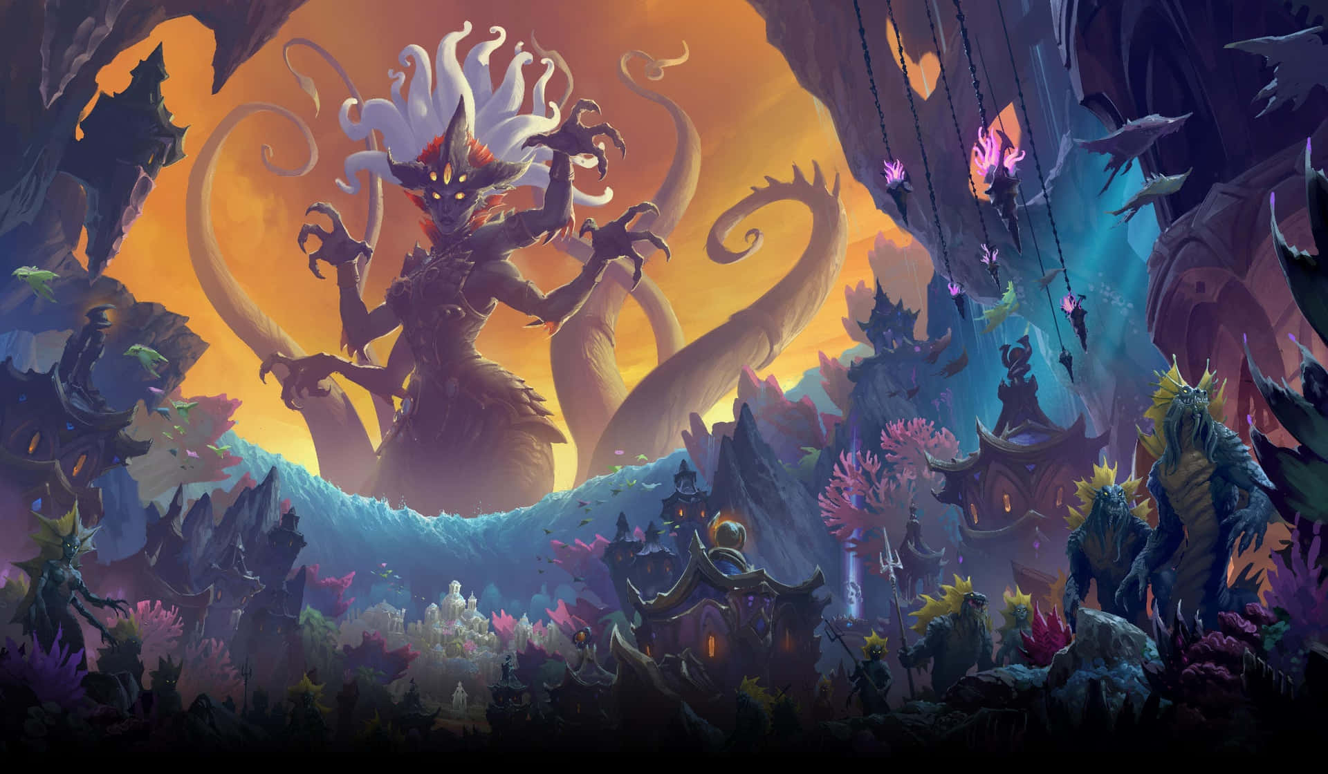 Majestic Queen Azshara - Regal And Resplendent Warcraft Character Wallpaper