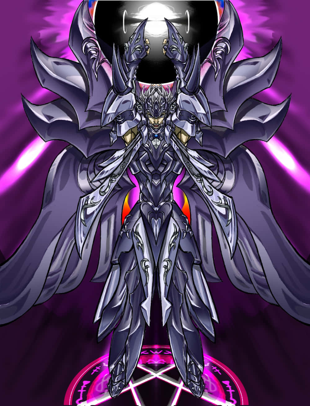 Download Saint Seiya Thanatos In A Battle Stance Wallpaper | Wallpapers.com