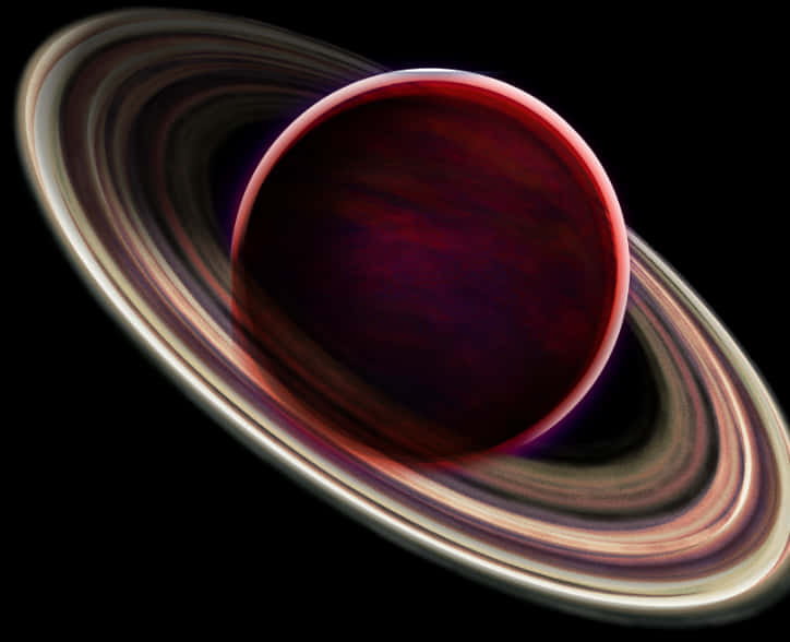 Majestic Ringed Planet Illustration PNG