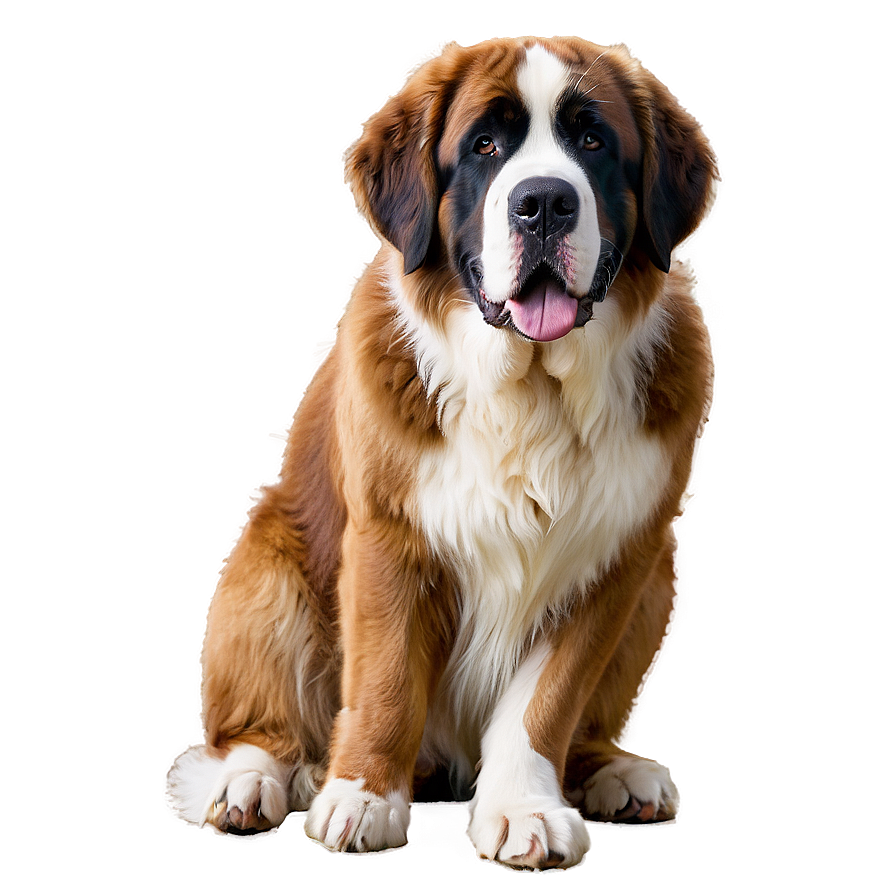 Majestic Saint Bernard Portrait Png Eva28 PNG