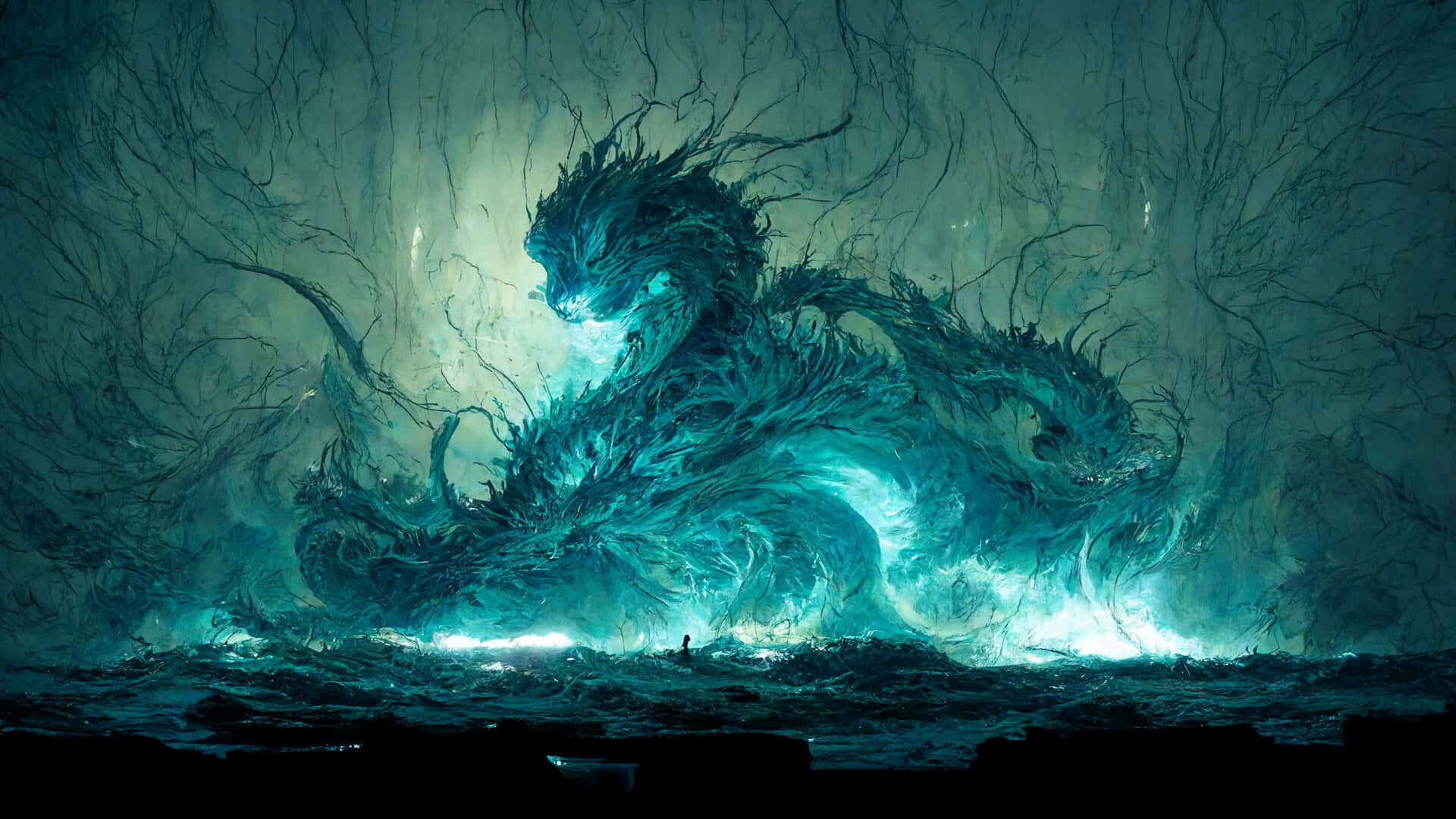 Majestic Sea Dragon Fantasy Art Wallpaper