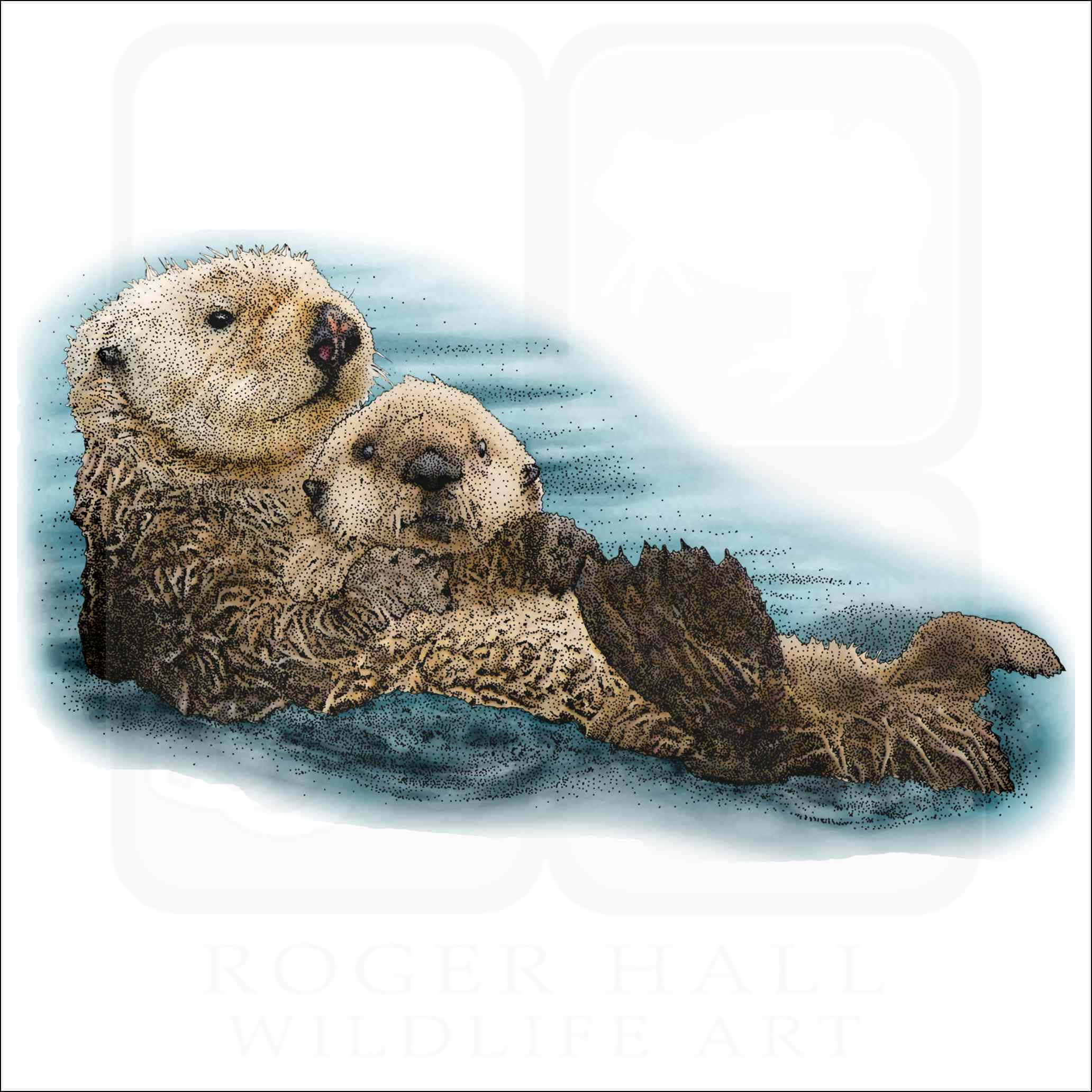 Majestic Sea Otter Floating In The Clear Blue Water Wallpaper