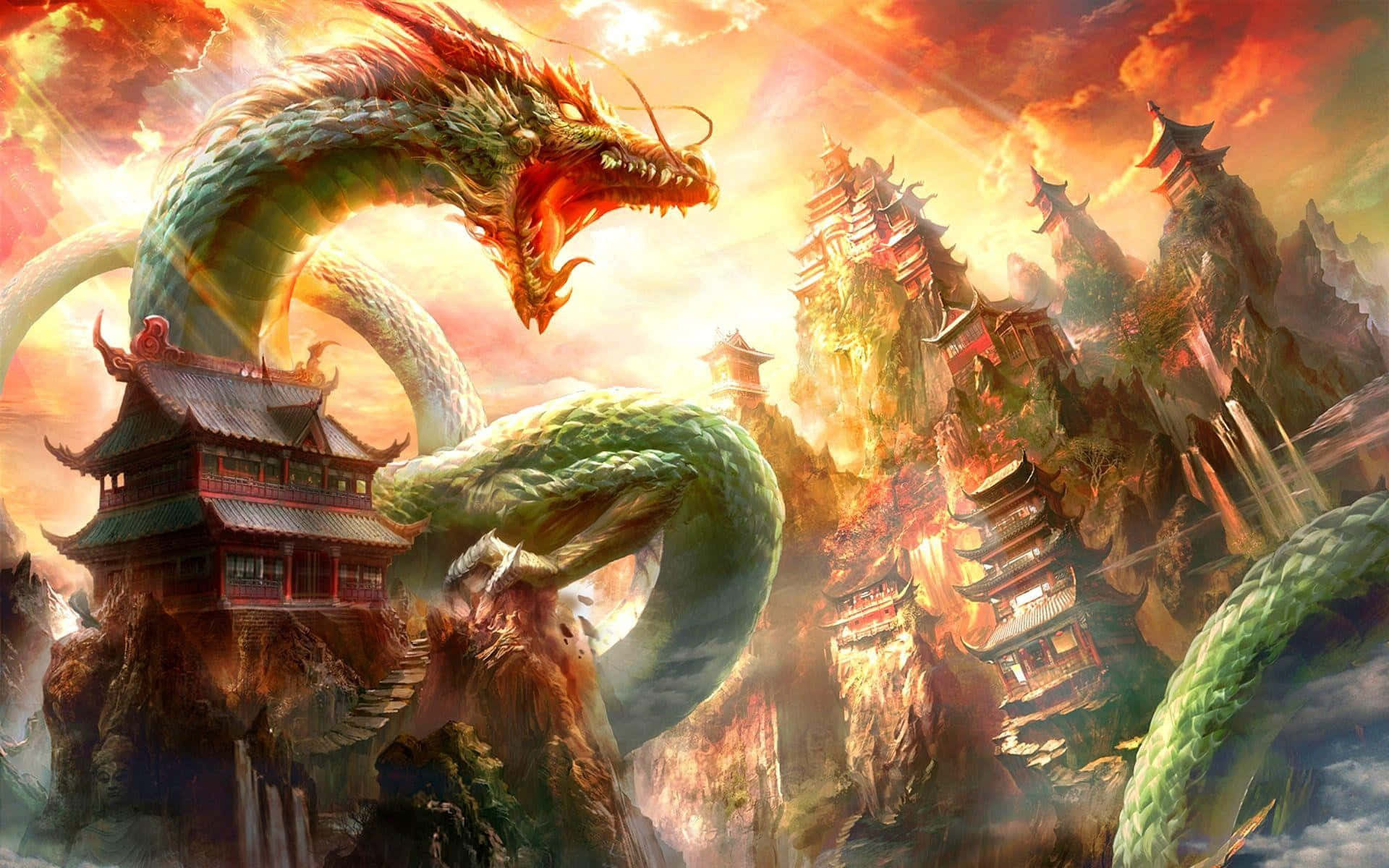 Majestic_ Shenron_ Above_ Ancient_ Temples.jpg Wallpaper