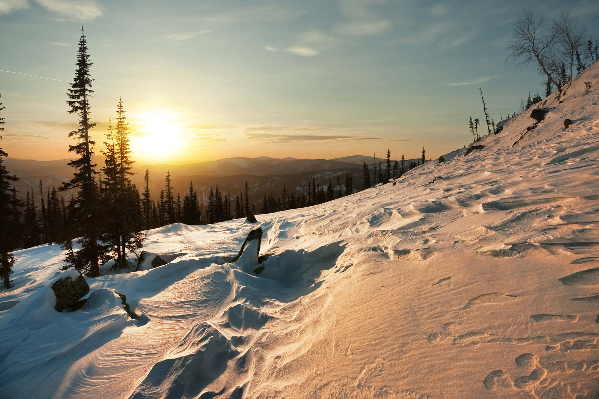 Majestic Siberian Landscape In Winter Wallpaper