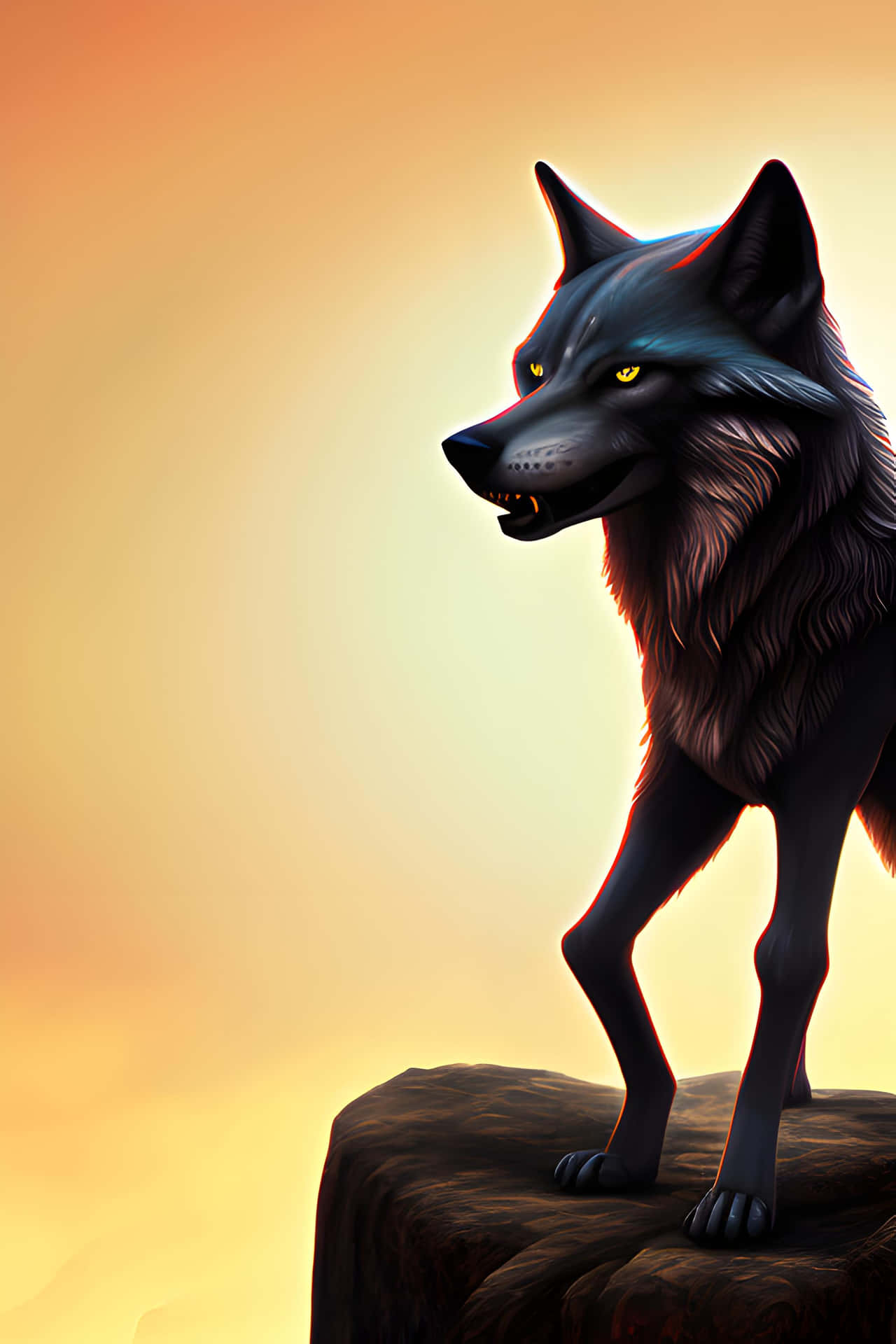 Majestic Sigma Wolf Sunset Wallpaper