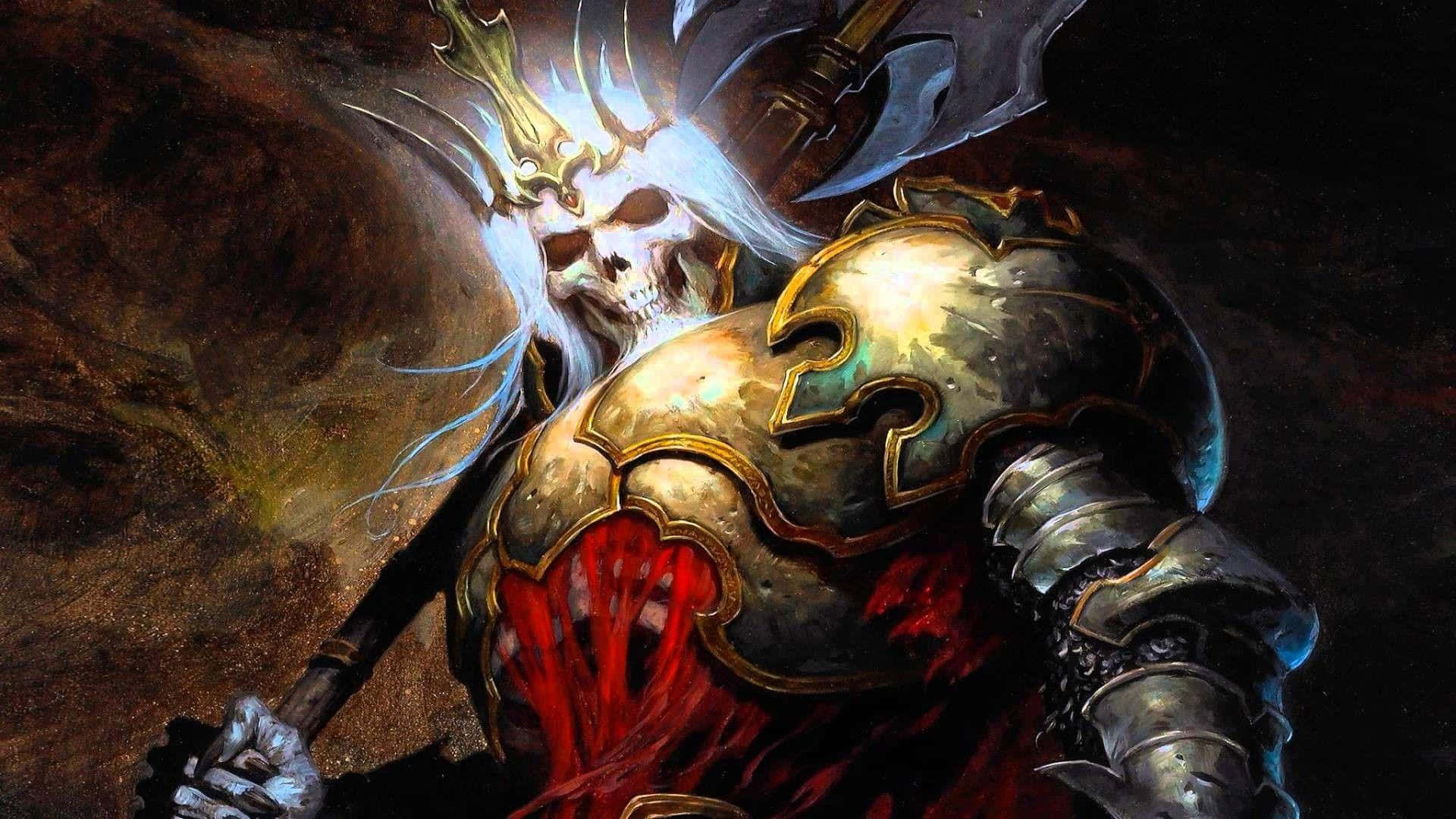 Majestic Skull Knight In Stark Armor Wallpaper