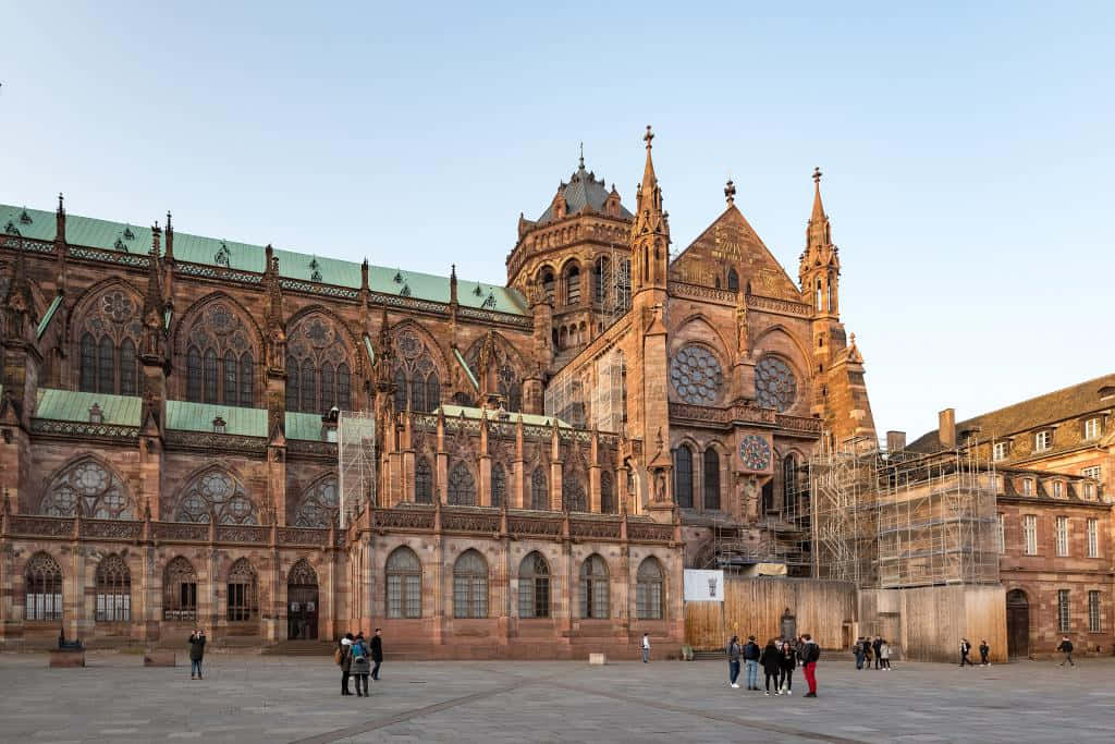 Majestic Strasbourg Cathedral, Epitome Of Gothic Architecture Wallpaper