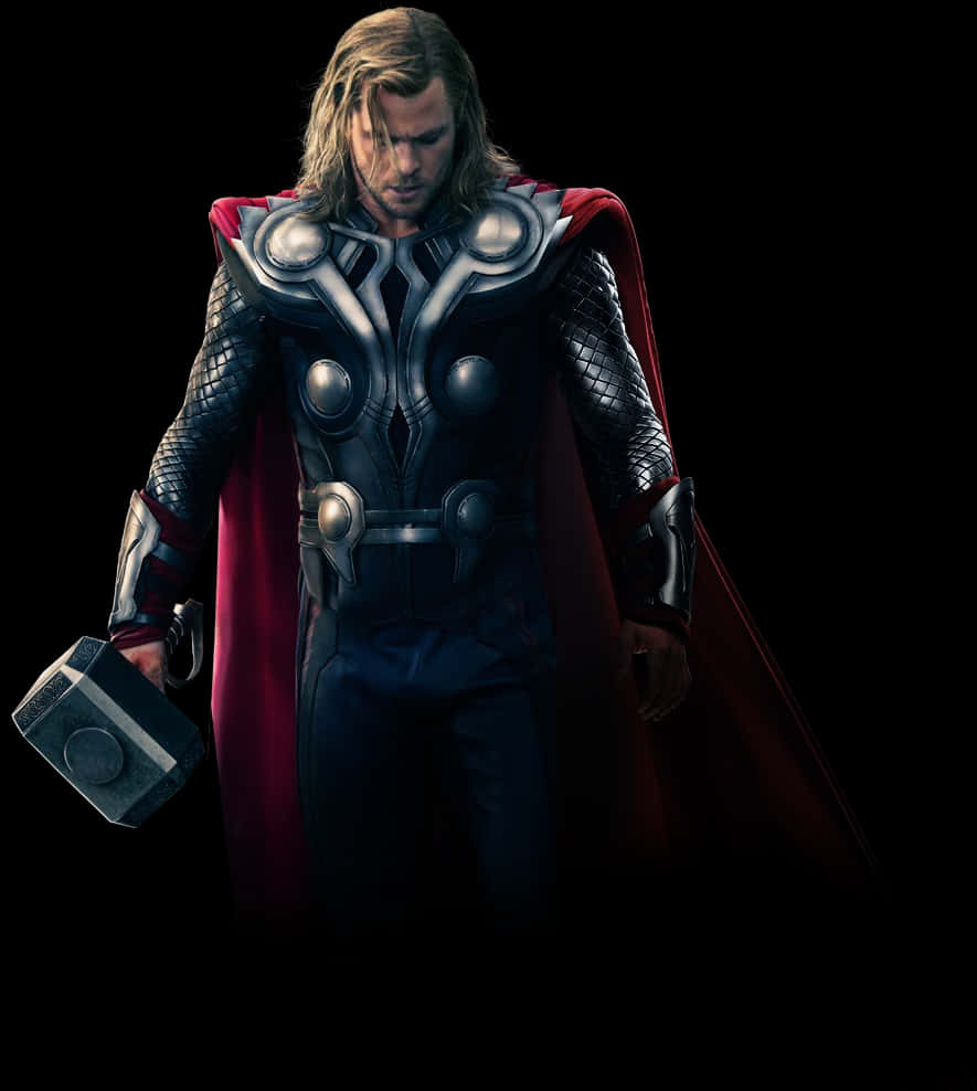 Majestic Thor With Mjolnir PNG