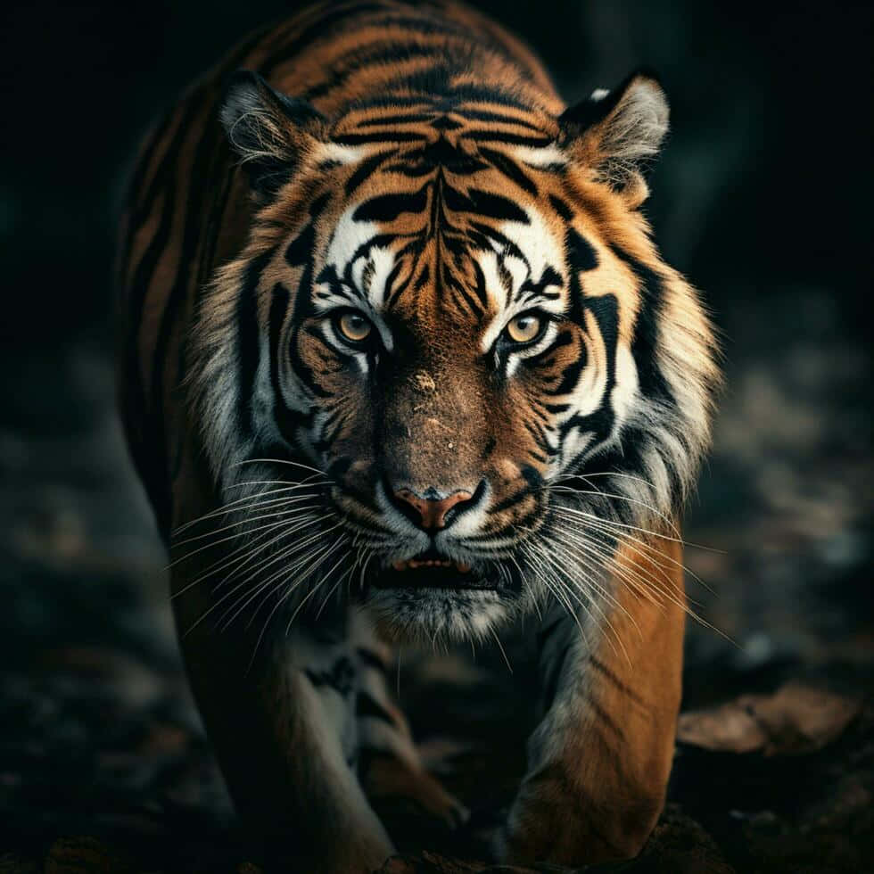 Majestic_ Tiger_ Prowling_in_ Darkness.jpg Wallpaper
