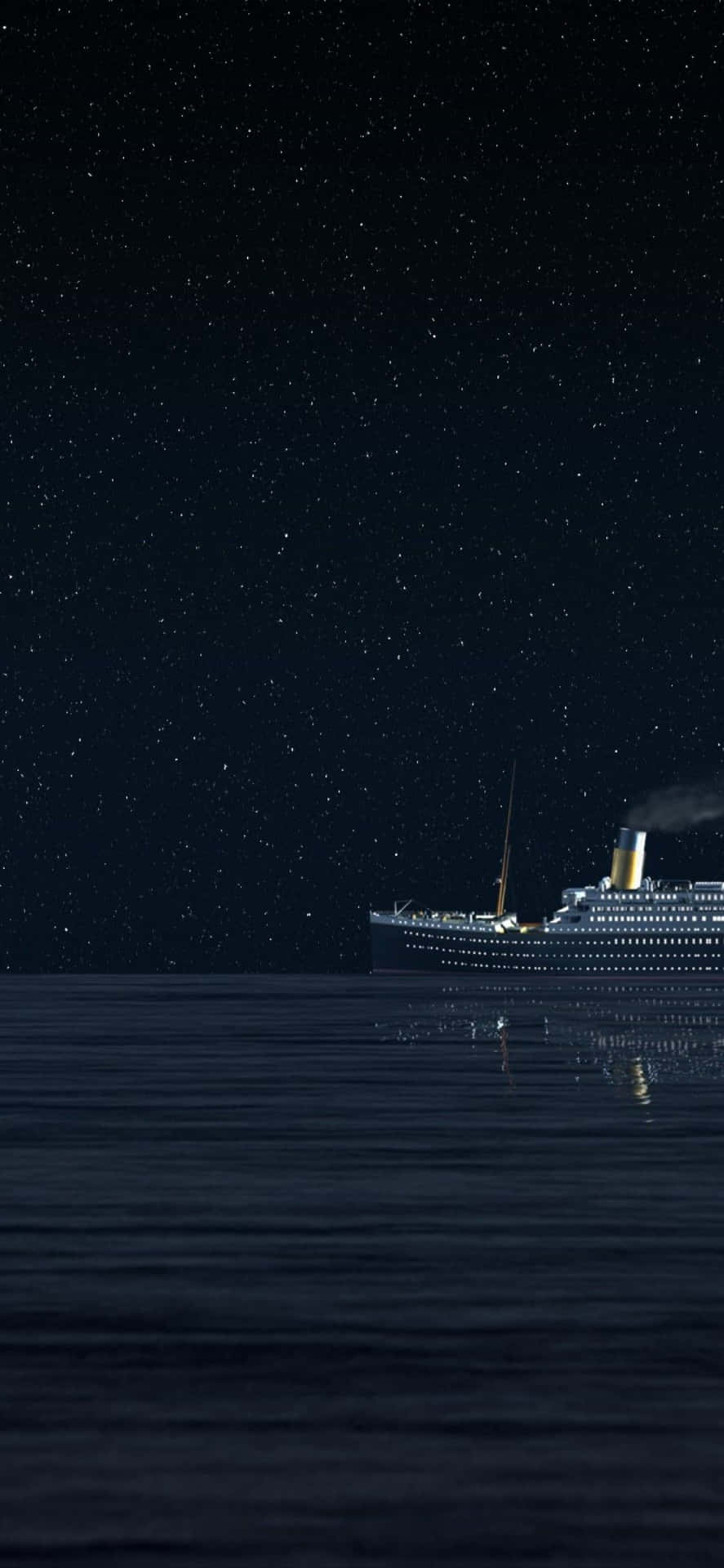Majestic Titanic Sailing Under The Starlit Night Sky