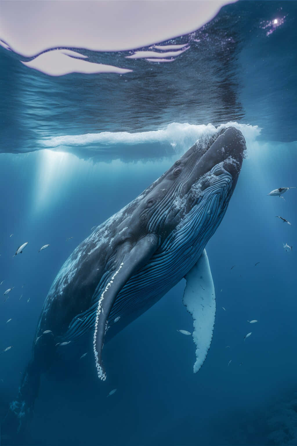 Majestic Underwater Whale Wallpaper