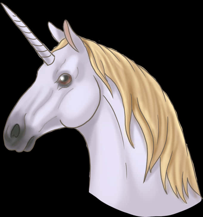 Majestic Unicorn Portrait PNG