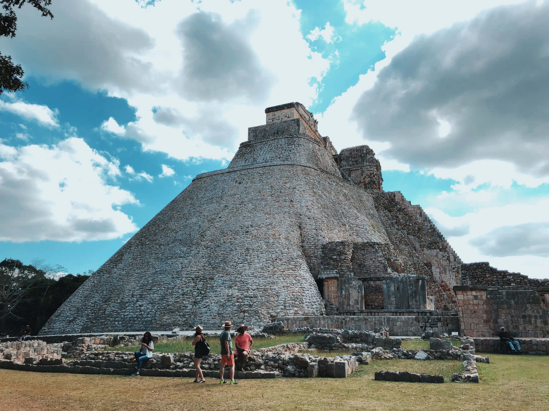 Majestic Uxmal Mayan Ruins At Sunset Wallpaper