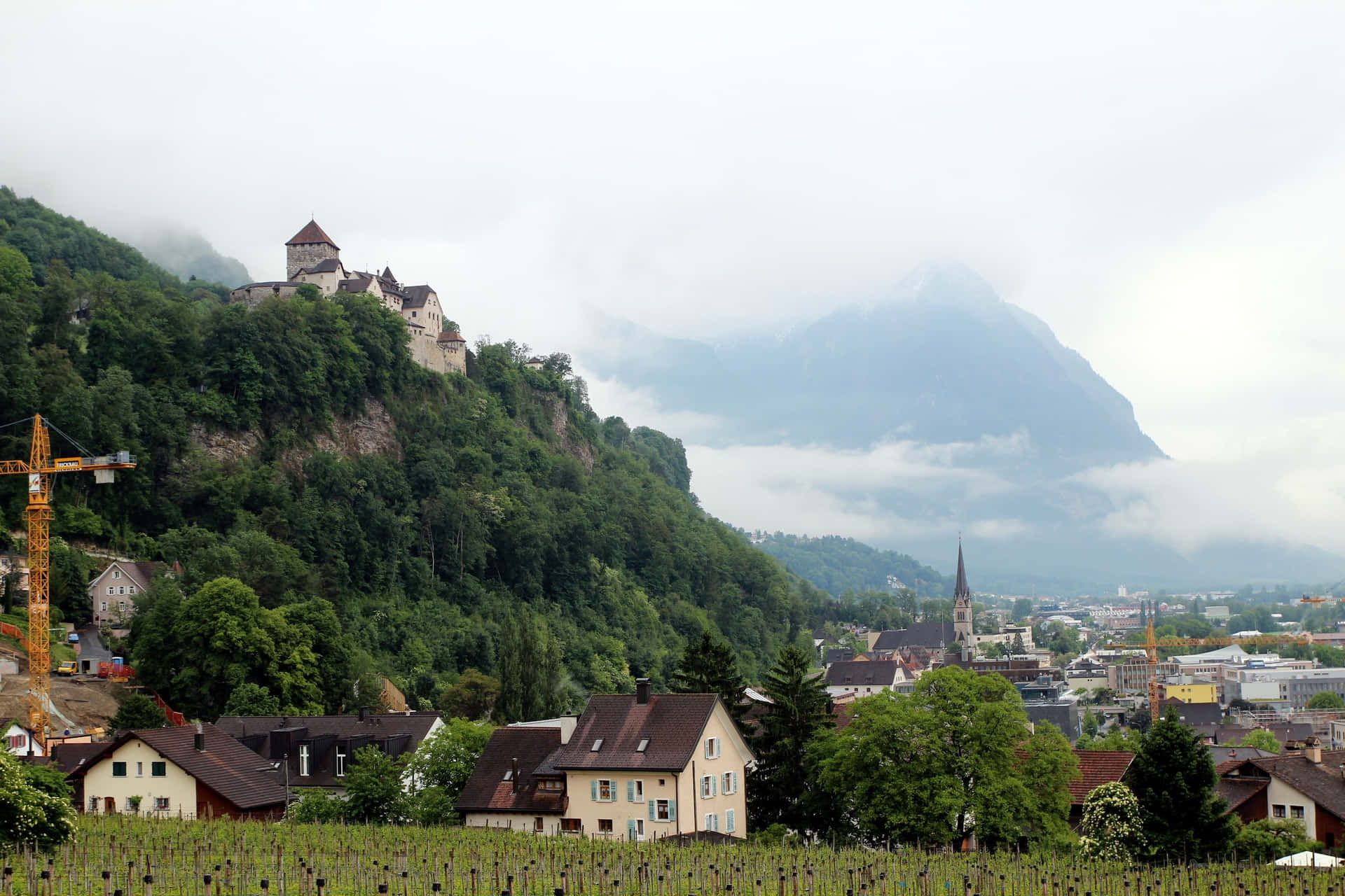 Majestic Vaduz Castle Overlooking Liechtenstein Wallpaper