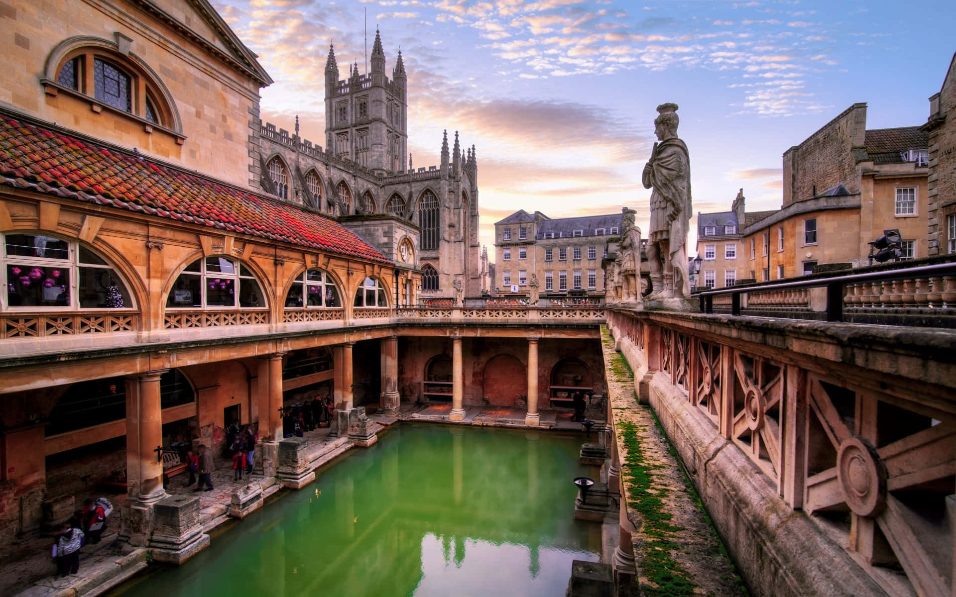 Majestic View Of Bath Cityscape At Dusk Wallpaper