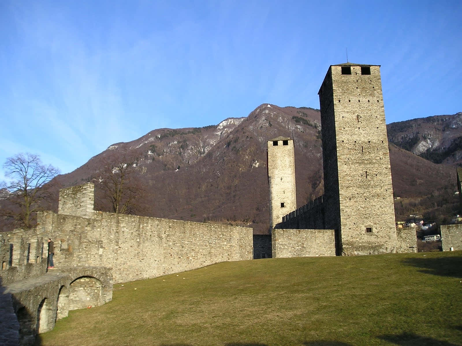 Majestic View Of Bellinzona Castle, Switzerland Wallpaper