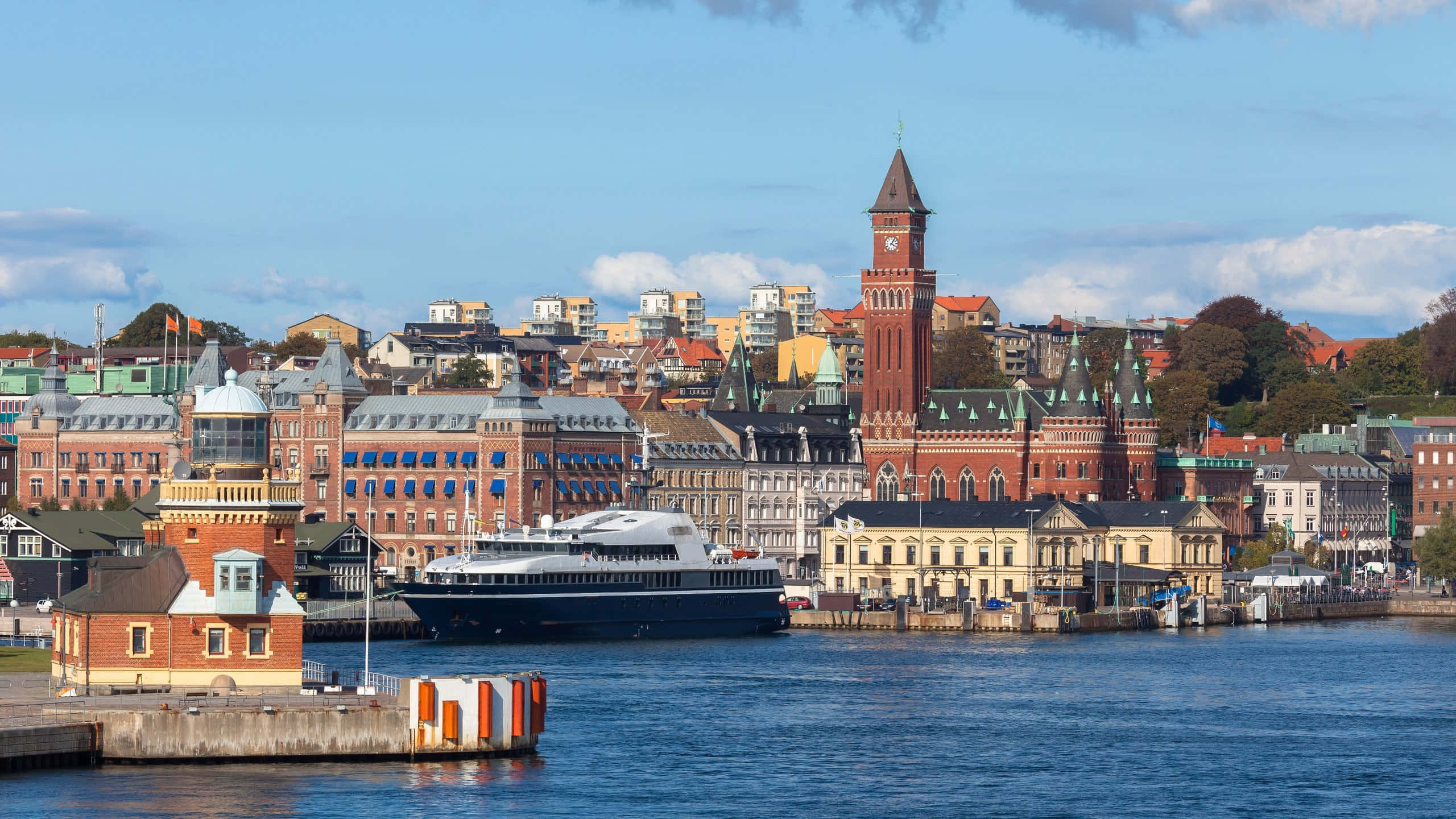 Majestic View Of Helsingborg City At Dusk Wallpaper