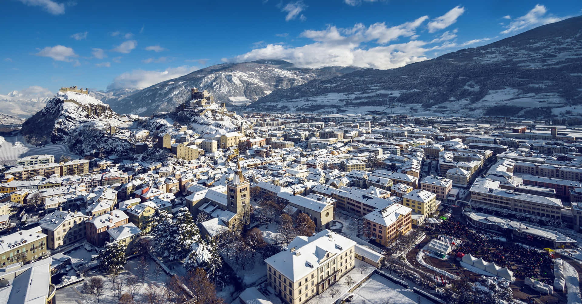 Majestic View Of Sion, Switzerland Wallpaper