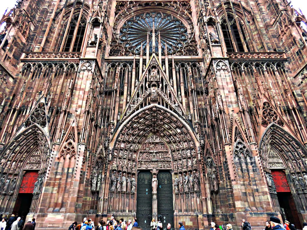 Majestic View Of Strasbourg Cathedral, France Wallpaper