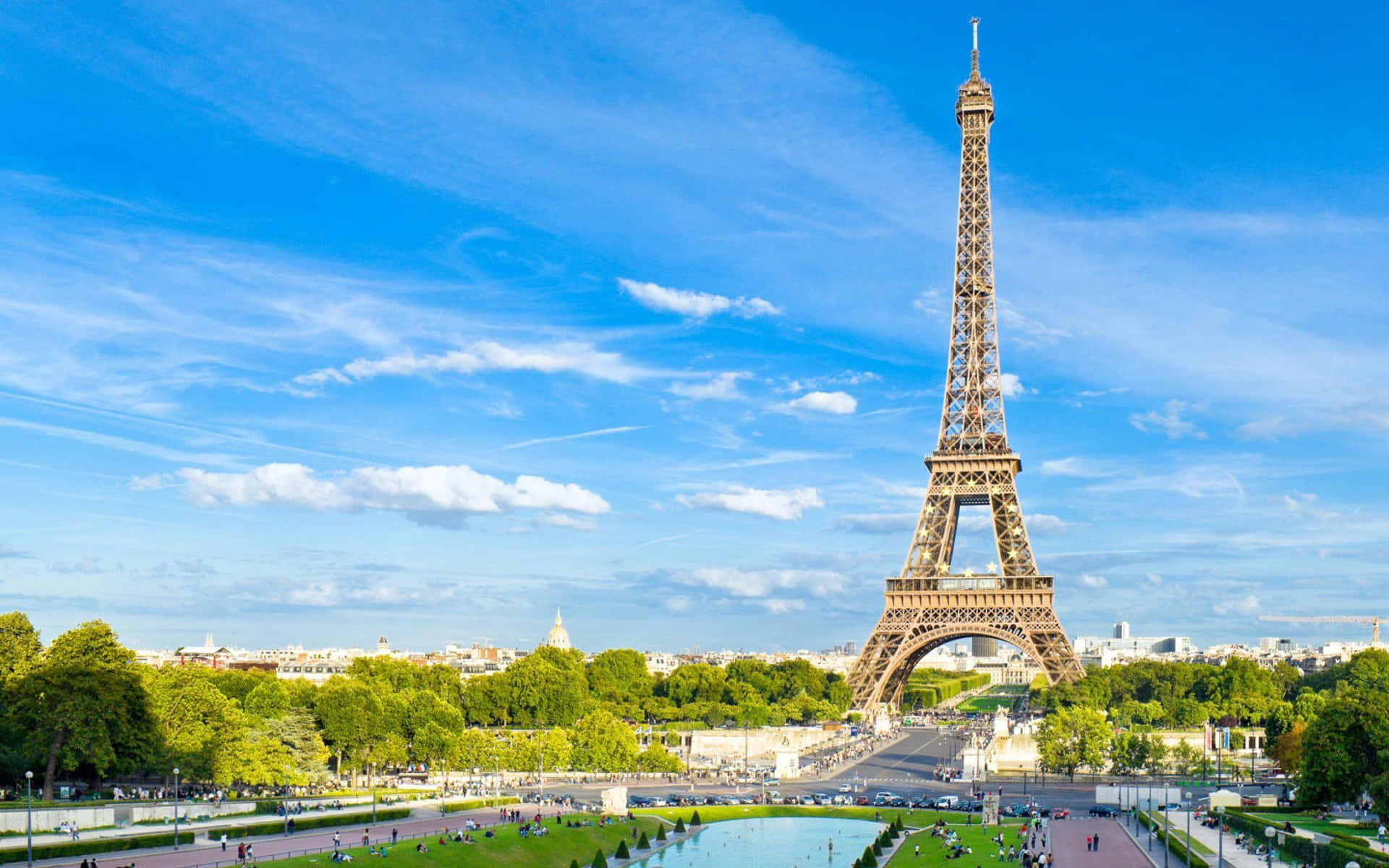 Majestic View Of The Eiffel Tower Against Evening Sky