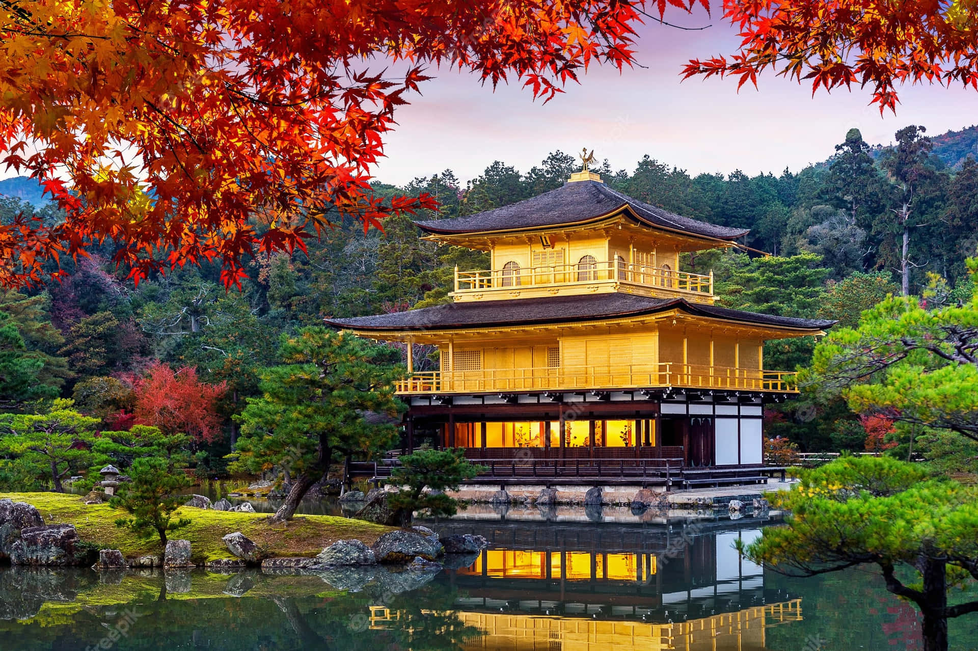 Download Majestic View Of The Golden Pavilion In Kyoto, Japan Wallpaper ...