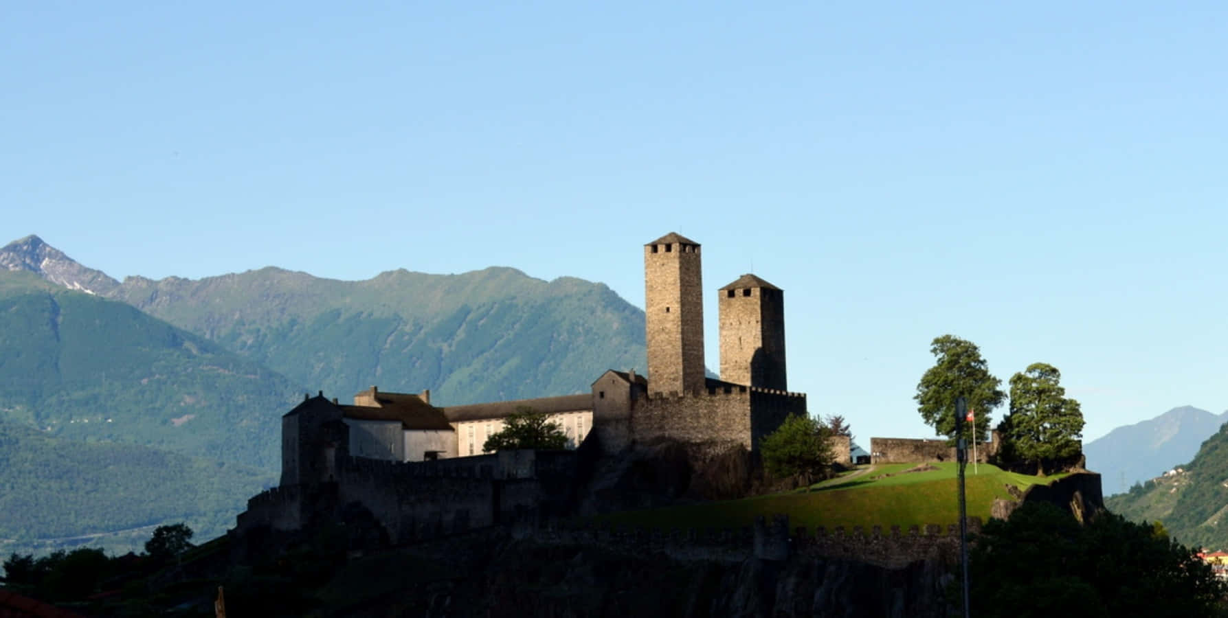 Majestic View Of The Historic Castelgrande In Bellinzona, Switzerland Wallpaper