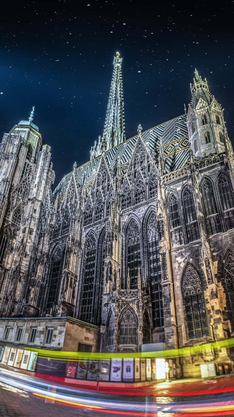 Majestic View Of Vienna Cathedral Against A Beautiful Sky Wallpaper
