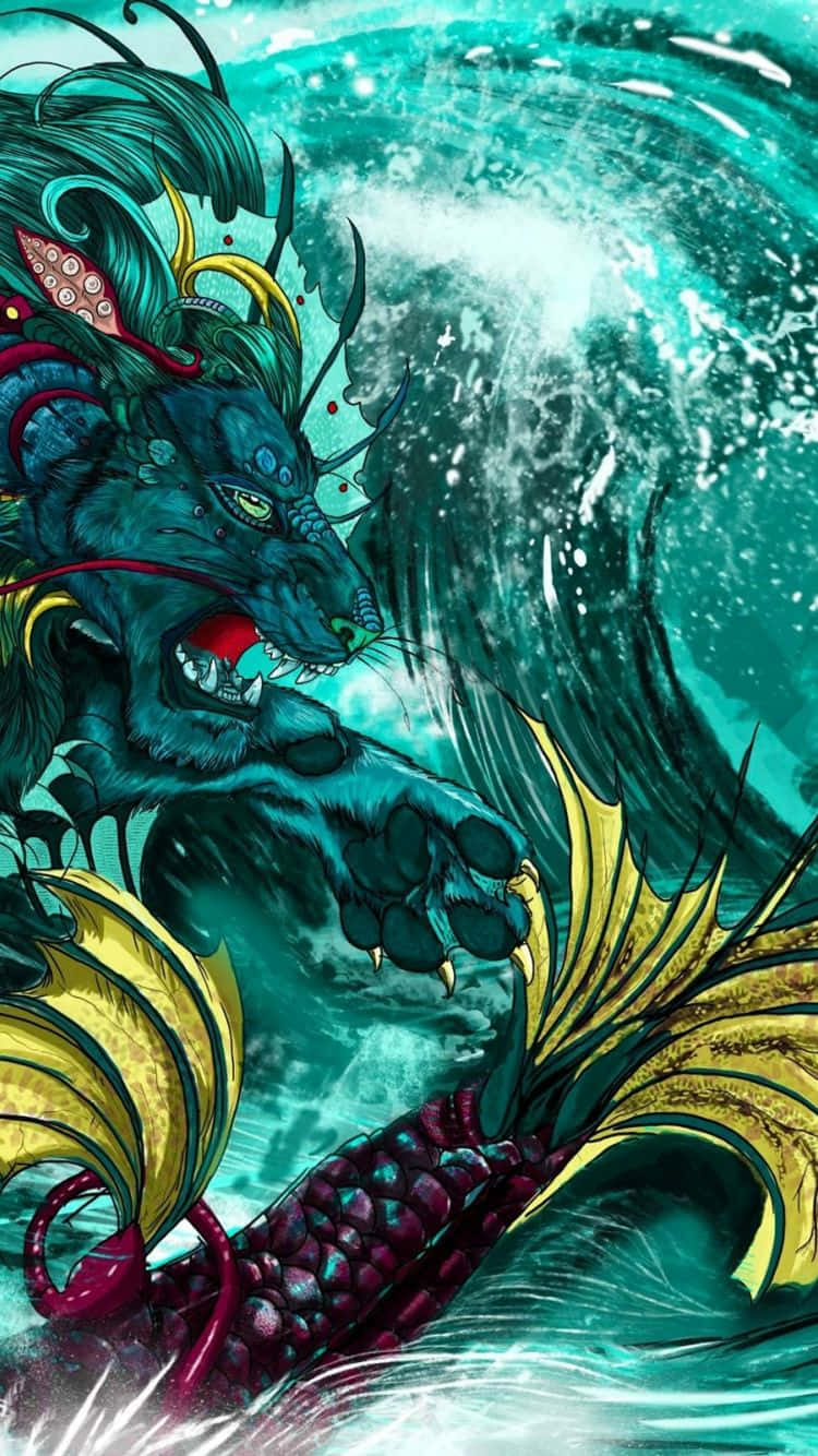 Majestic_ Water_ Dragon_ Emergence Wallpaper