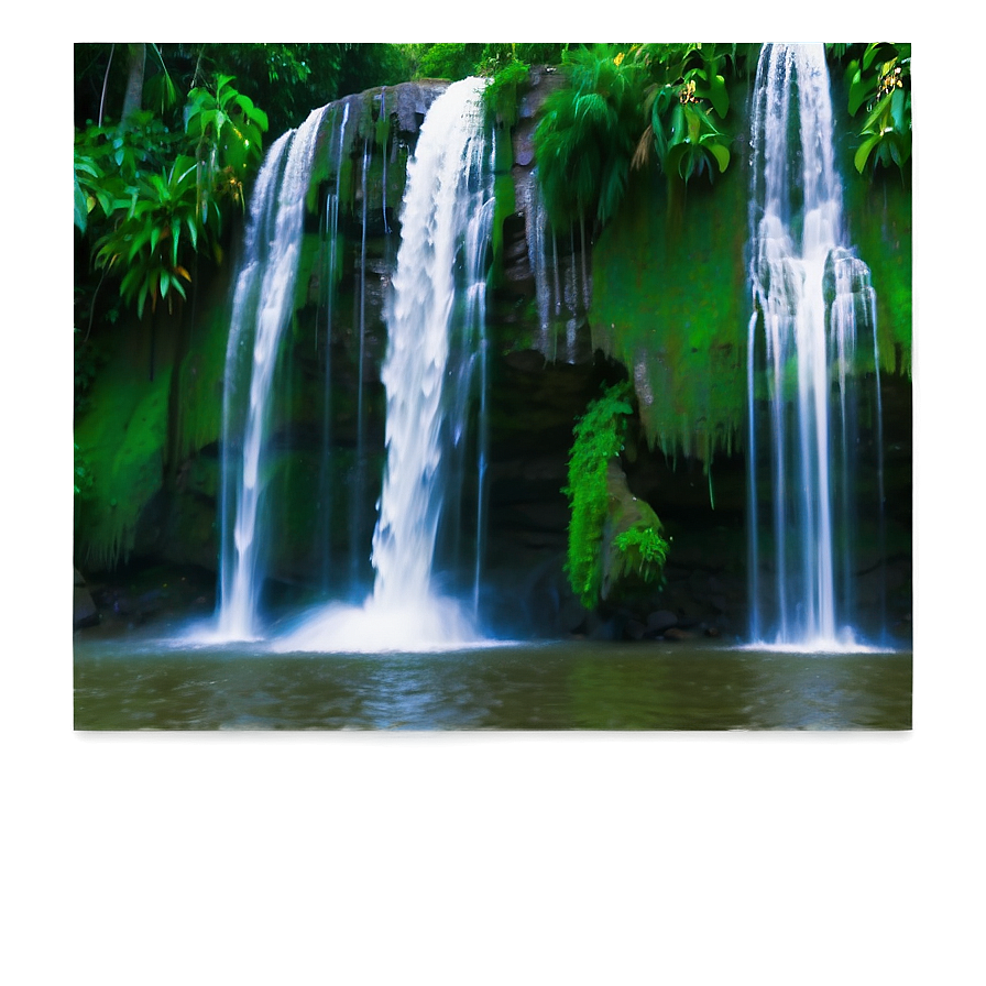 Majestic Waterfall In Jungle Photo Png Tmr PNG