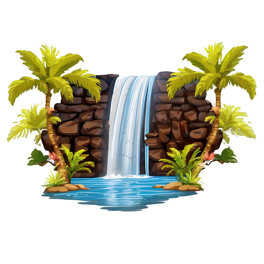 Download Majestic Waterfall Oasis Landscape Png 06232024 