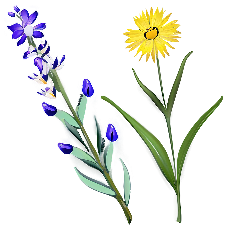 Majestic Wildflower Splendor Png Sml PNG