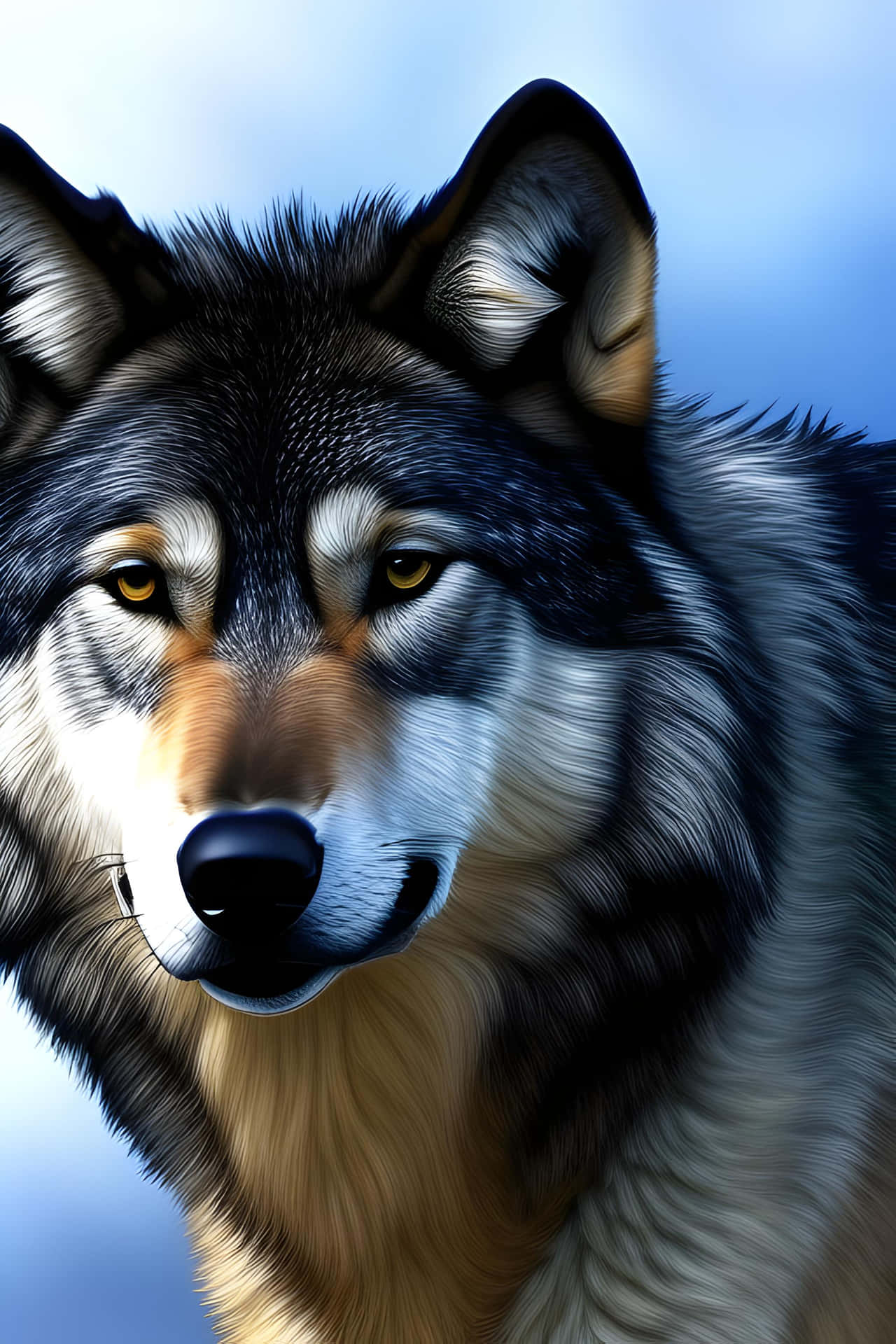 Majestic Wolf Portrait Wallpaper