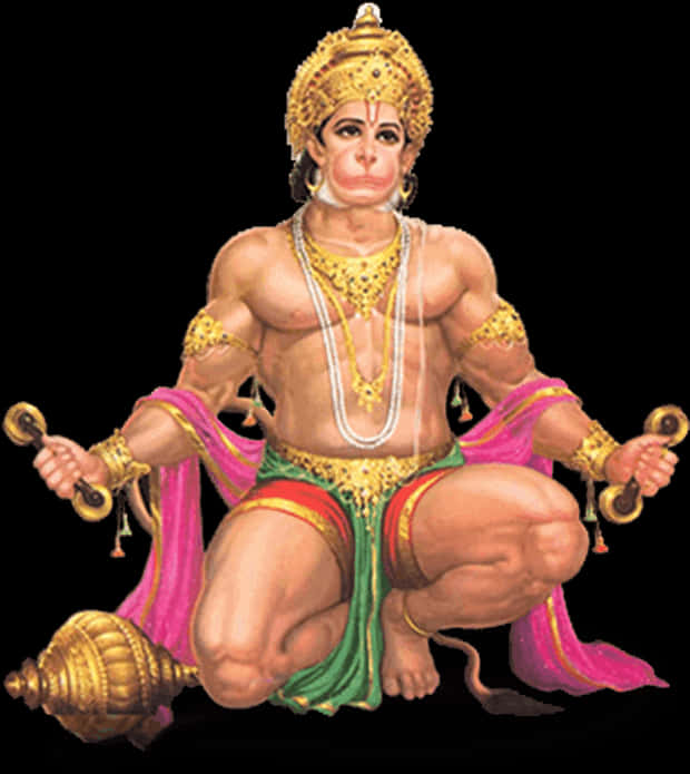 Majestic_ Hanuman_ Sitting_ Pose PNG