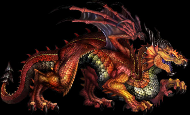 Majestic_ Red_ Dragon_ Artwork PNG