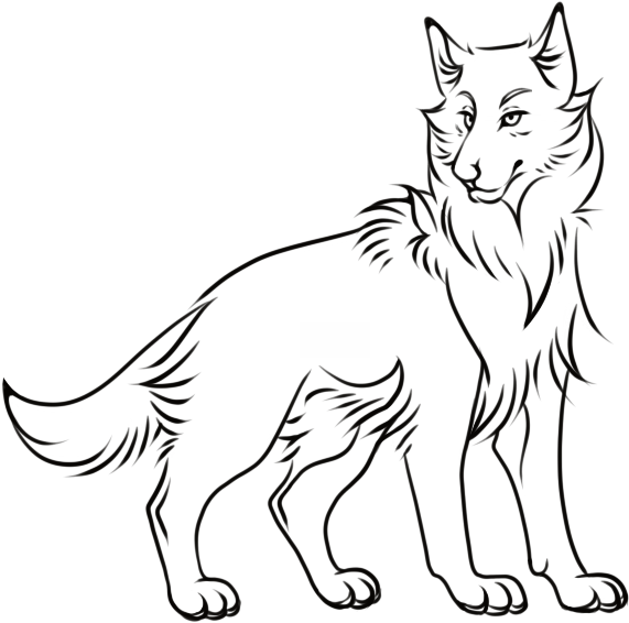 Majestic_ Wolf_ Outline.png PNG