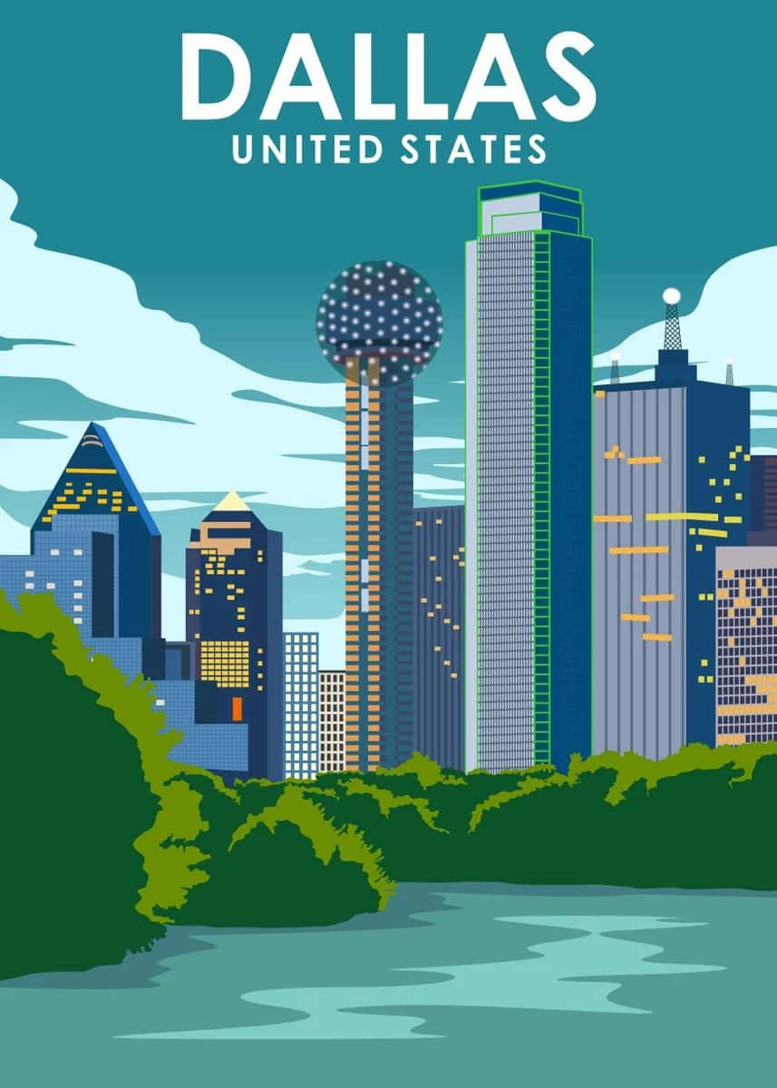 Majesty Of Dallas Skyline At Dusk Wallpaper