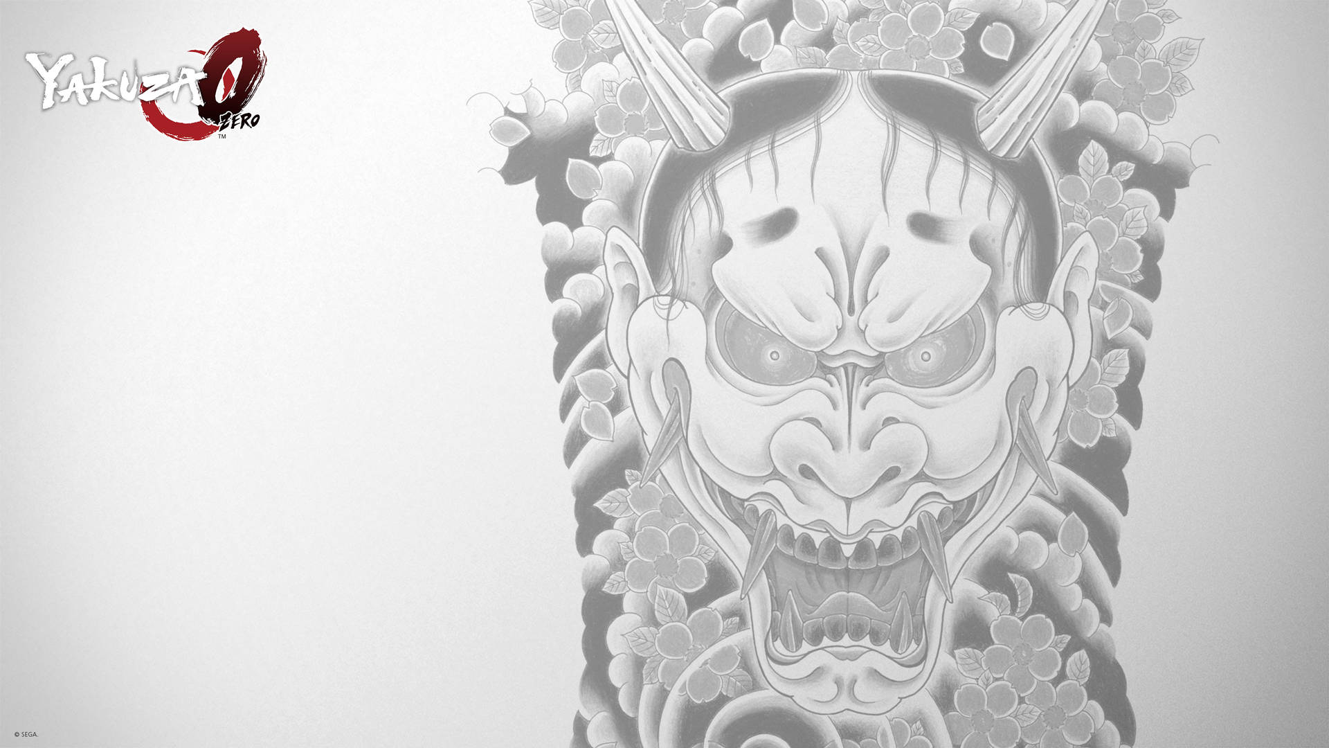 Et sort og hvidt billede af et dæmon-tatovering Wallpaper