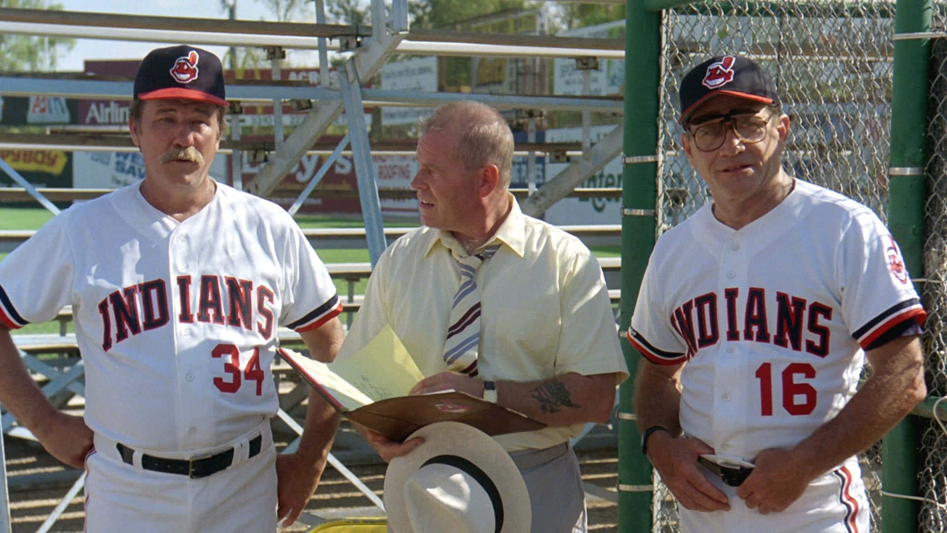 The Cast of Major League Movie on Field Wallpaper