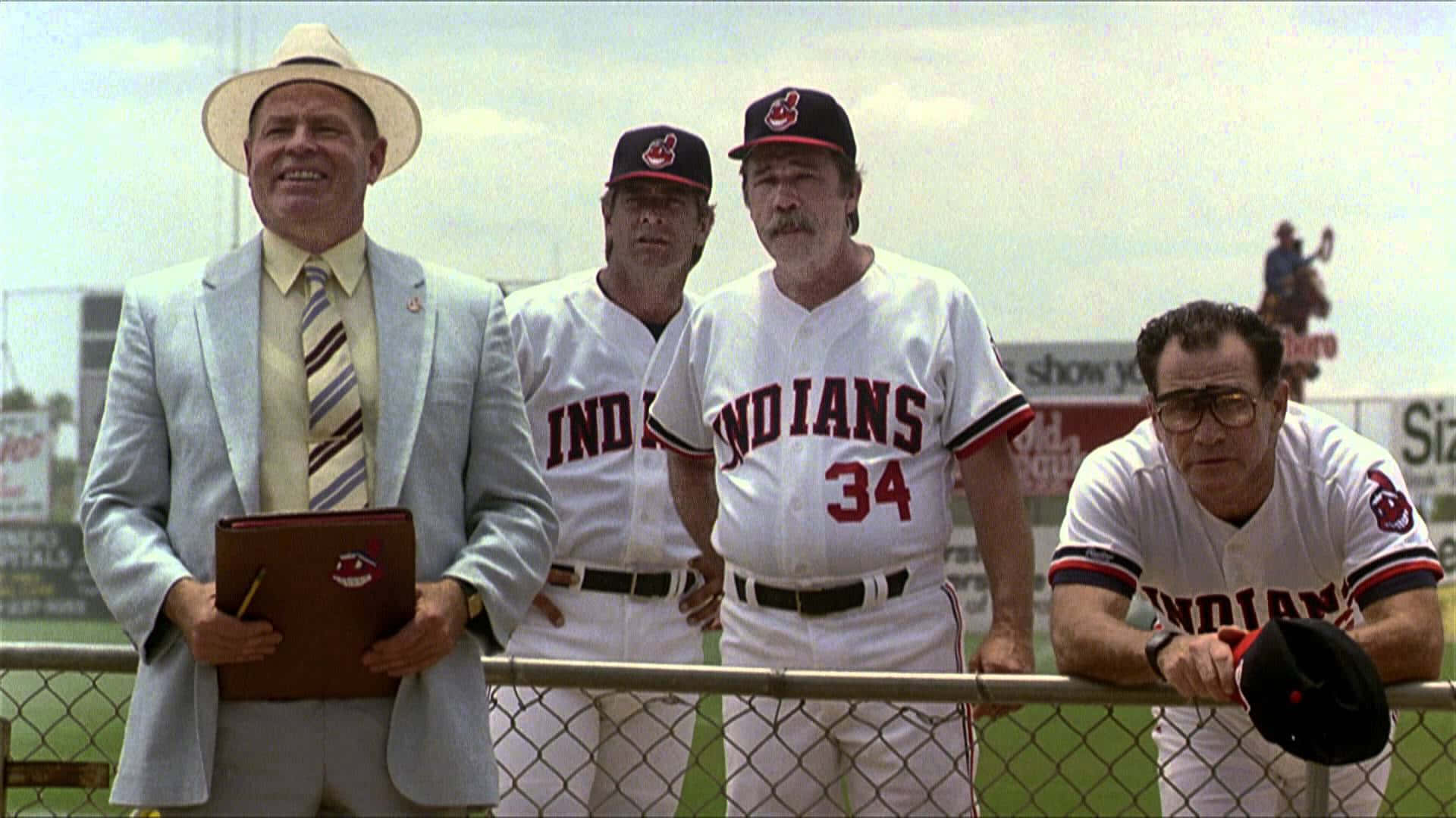 Download Major League Movie Poster featuring the main cast Wallpaper