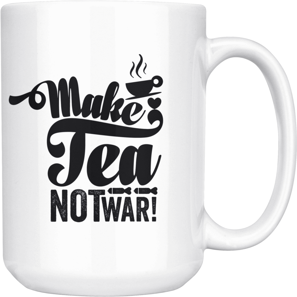 Make Tea Not War Printed Mug PNG