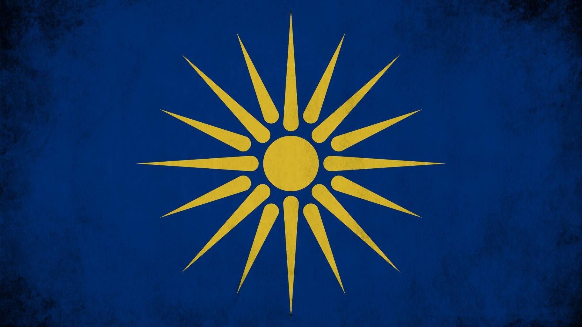 Makedonien Sun Navy Blå Baggrund Wallpaper