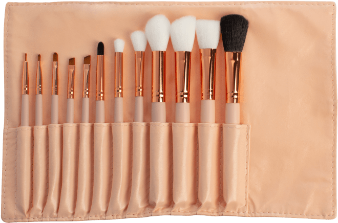 Makeup Brush Setin Pouch PNG