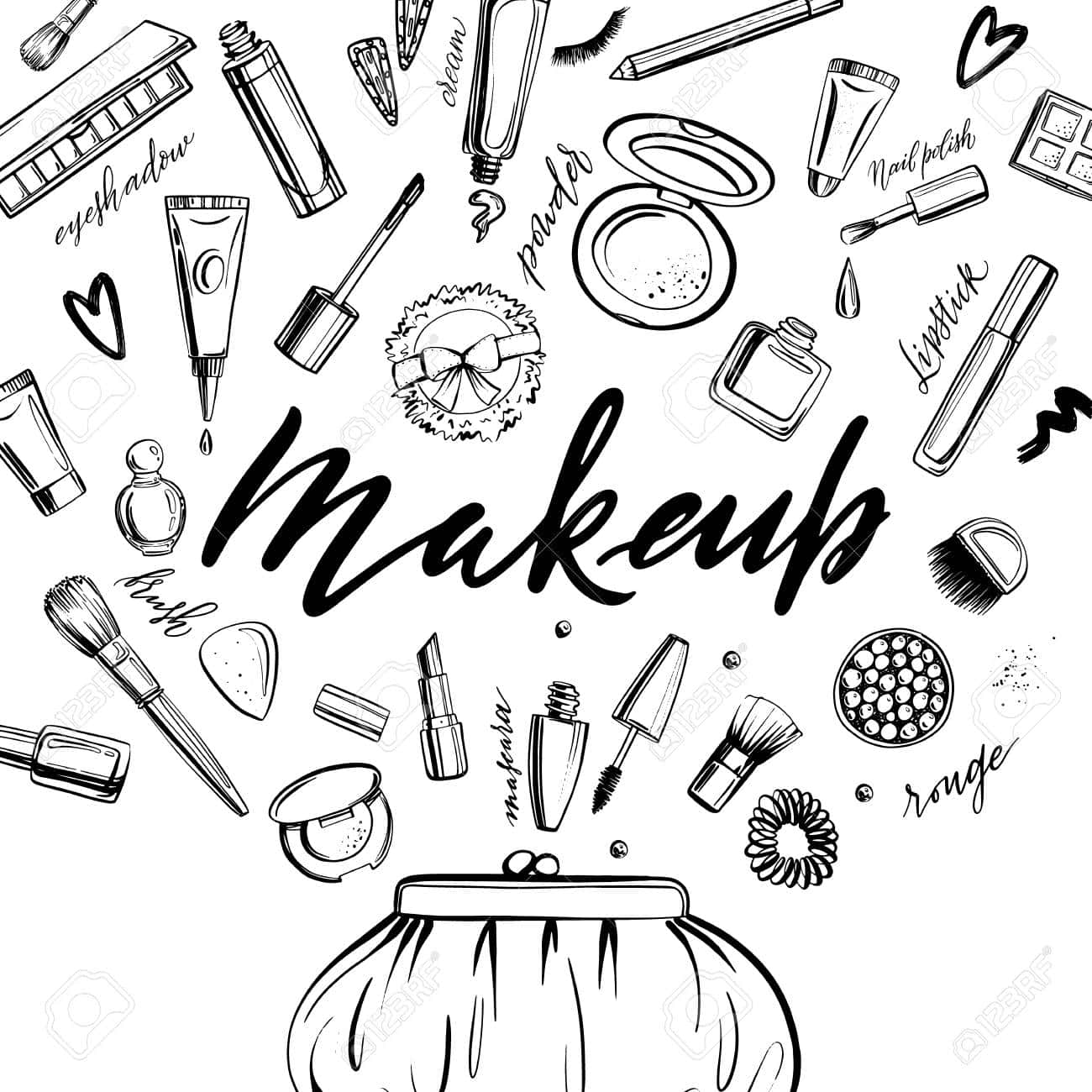 Makeup Collection Sketch Wallpaper
