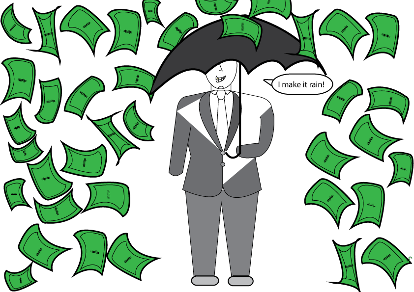 Making It Rain Cartoon Character PNG