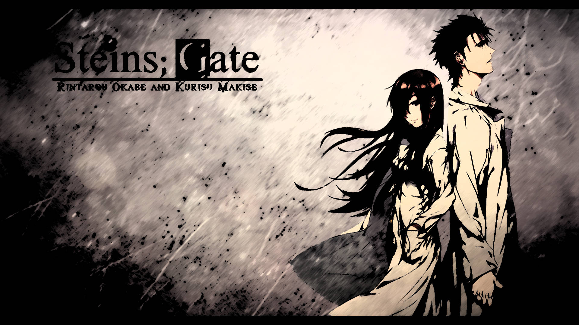 Makise Kurisu and Okabe Rintarou of the anime Steins Gate Wallpaper