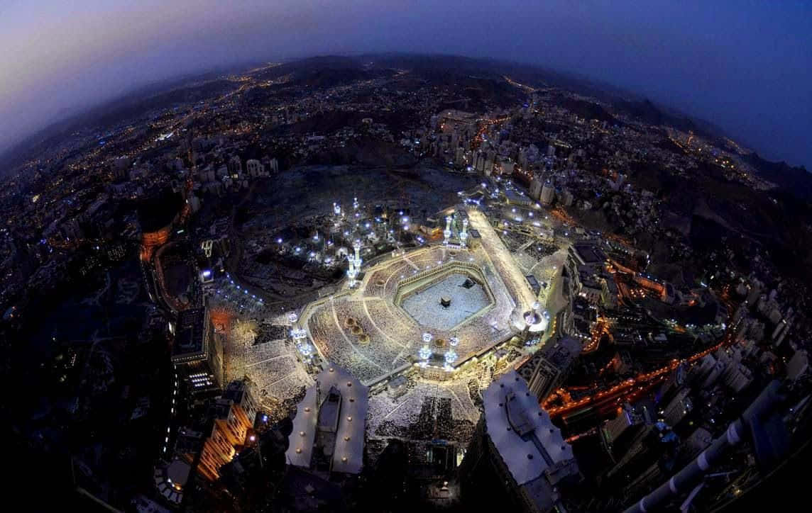 Aerial View of the Grand Mosque in Makkah, Saudi Arabia